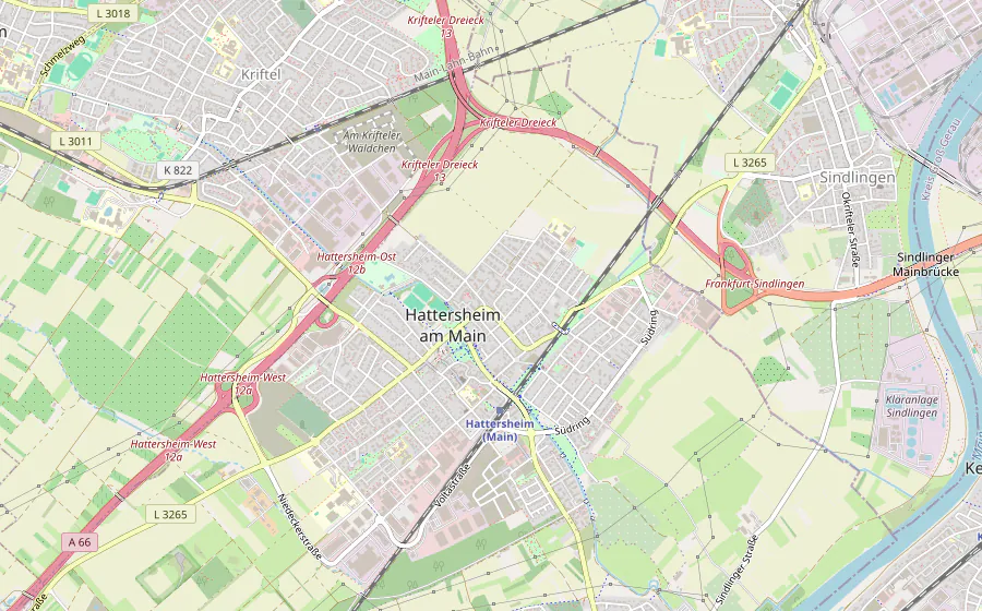 Kartenausschnitt mit der Lage von Hochzeitsfotograf Ralf Riehl am Main-Taunus-Ring in Hattersheim am Main