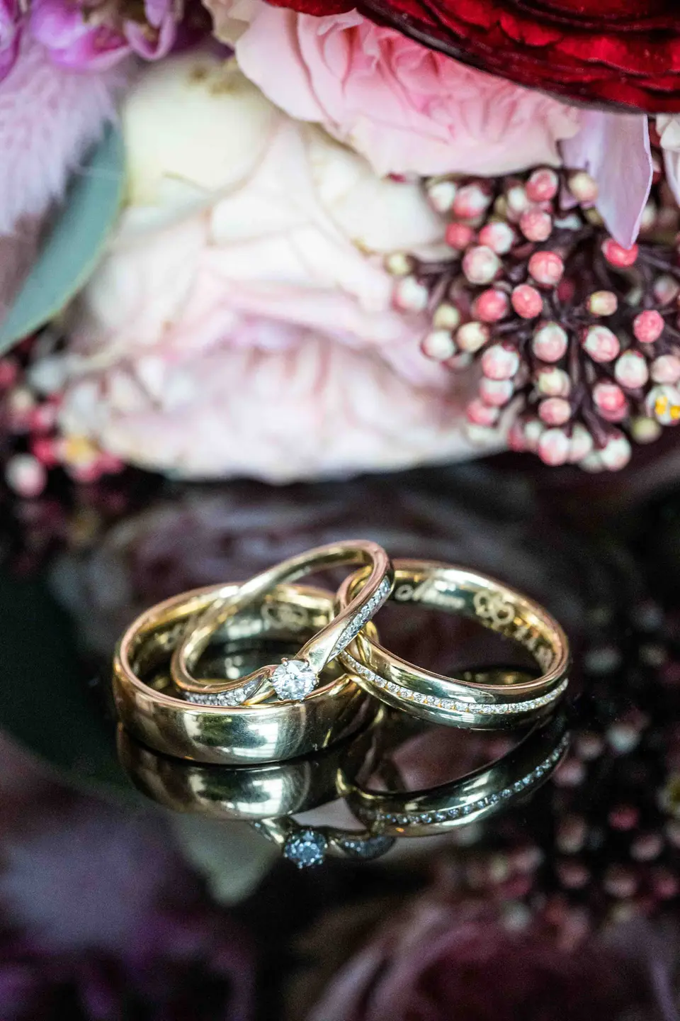 Makroaufnahme Eheringe, Detailaufnahme Ringe Hochzeit